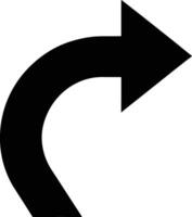 Black Curved Arrow Pointing Right Illustration For Graphics Design vector