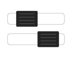 Two horizontal slider bars 2D line object. Preference toggle switch. Option selector. Settings bar. UI element. Scrollbars isolated clipart ink outline item. Monochrome spot illustration vector