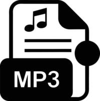 Mp3 File Format Icon Symbol Music Audio File Digital Format Graphic vector