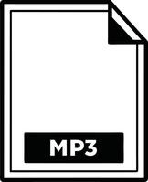 Minimalist Mp3 File Icon Illustration For Website Design Elements vector
