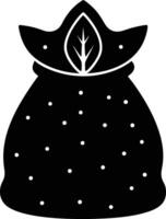 Elegant Pouch Silhouette With Leaf Ornament And Dots Design Element vector