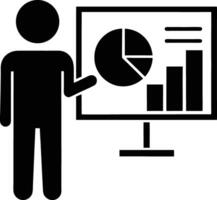 Business Presentation With Charts And Graphs Person Presenting Data And Analysis Report vector