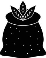 Sack Filled With Dry Tobacco Leaves In A Simple Monochrome Design vector