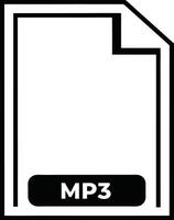 Minimalist Mp3 File Format Icon Simple Audio File Representation Isolated vector