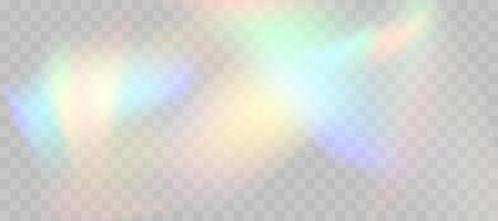 Blurred rainbow refraction overlay effect. Light lens prism effect. vector