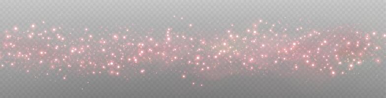 Red glittering dots, particles, stars magic sparks. Dust cloud flare light effect. Red points with smoke vector
