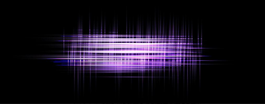 Speed rays, velocity light neon flow, zoom in motion effect, purple glow speed lines, colorful light trails, stripes