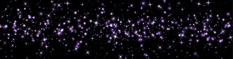 Purple glittering dots, particles, stars magic sparks. Glow flare light effect. Violet luminous points. particles on dark background. vector