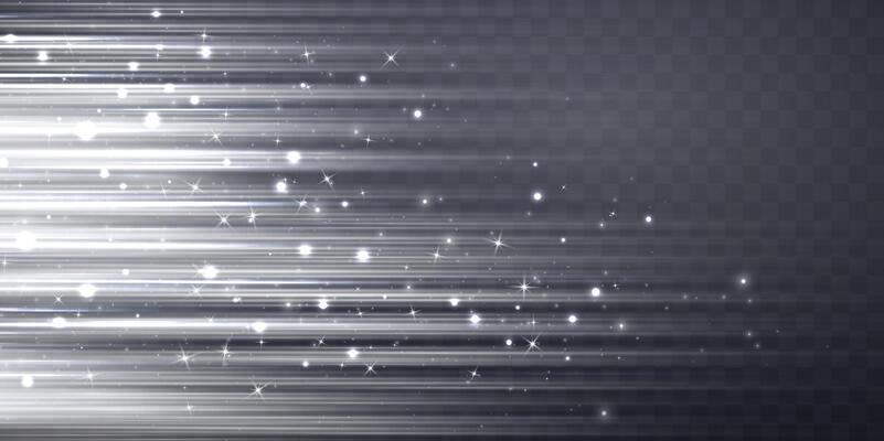 White speed rays, light neon flow, zoom in motion effect, silver glow speed lines, light trails, stripes