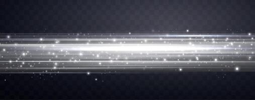 Speed rays, light neon flow, zoom in motion effect, silver glow speed lines, colorful light trails vector