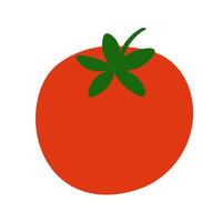 Tomato illustration on isolated background. Cherry Tomatoes red ripe Vegetable, food. Pomodoro sign. Hand Drawn design element in flat style for label, logo, print, paper, packing, wrapping vector