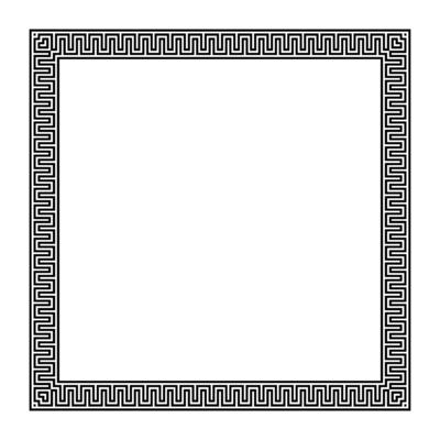 Border frame deco art simple line corner. Square Art deco frame. Vintage linear border. Border frame in greek style. The style of the 1920s - 1930s. Template for invitations, leaflets, ceramic