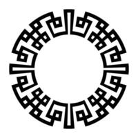 Circular Celtic Geometric frame pattern. Traditional classic pattern. Round frame with greek key meanders. Oriental ornament in the style of baroque. Circle of Roman Empire, Ancient Greece. vector