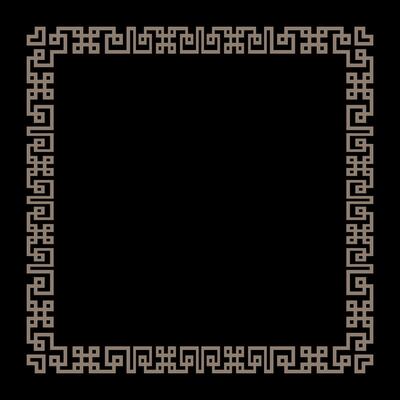 Border frame in greek style. Square Art deco frame. Greek fret or key. Vintage linear border. For invitations, leaflets, greeting cards, ceramic, textile, embroidery, porcelain, engraving