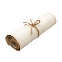 Ancient scroll symbolizing knowledge and history for graphic design. png