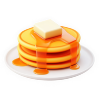 Delicious stack of pancakes with syrup and butter icon for breakfast design. png