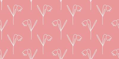 Simple rustic print with wild flowers on pink background vector