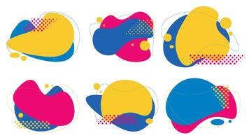 Set of abstract modern shapes in bright colors vector