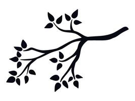 Ink leafy twig isolated on white background vector