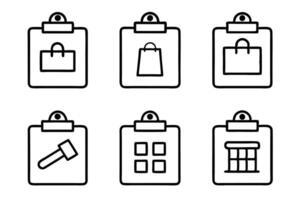 Clipboard icons set vector
