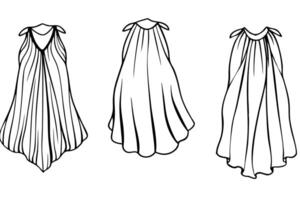 Three different styles of dresses vector