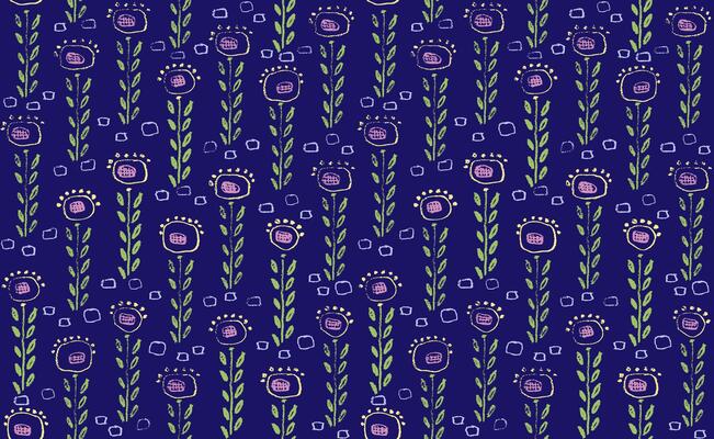 Hand drawn charcoal doodle flower decor Seamless pattern Childish girl style. Pencil drawings Color elements on chalkboard. Grunge chalk crayon scribbles doodles textures. illustration