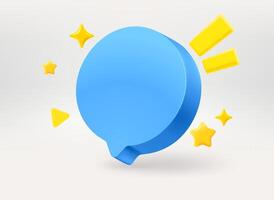 Speech bubble with stars. Conversation concept. 3d illustration vector