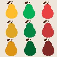 seamless pattern with pears, set of colorful pears. Retro pear background image, Fruits and berries background image, Hand drawn poster wallpaper cover illustration vector