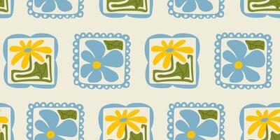 Abstract colorful floral pattern in matisse style vector