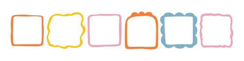 Doodle wave curve edge frame vector