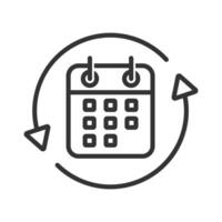 Outline calendar automatic subscription flat design. vector