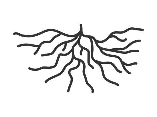 Root plant icon simple silhouette flat style