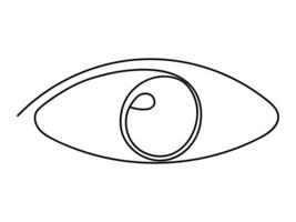 Eye shape continuous one line art isolated. vector