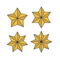 Set of star icon isolated simple silhouette flat style. vector