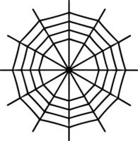 eometric Spider Web Line Art - Symmetrical Web Outline for Halloween and Design Projects vector