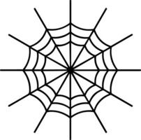 Minimalist Spider Web Line Art - Clean Symmetrical Web Illustration for Halloween and Design Use vector