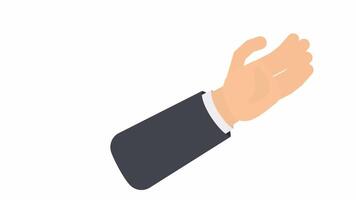 Using a handful of antidepressants. Animation of a tablet in your hand, alpha channel. Cartoon. video