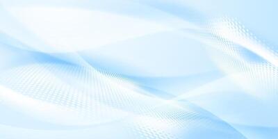 Abstract blue light background with wavy lines vector