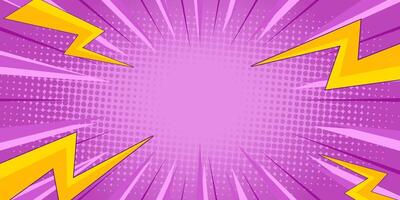 Comic book background with lightning bolt vector