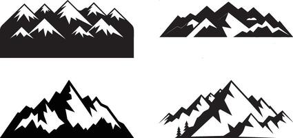 Explorers in Motion Mountain Silhouette Icons vector