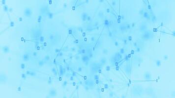 Blue binary code background with ones and zeros connected by a plexus network. This digital data connections technology background animation is full HD and a seamless loop. video