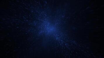 Shiny glittering blue particles motion background animation with shallow depth of field - cosmic stars or galaxy concept. video