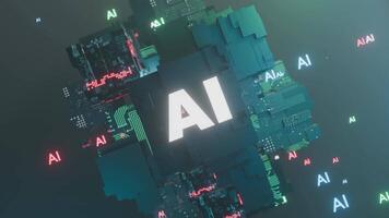 Abstract 3d agentic AI artificial intelligence background, seamless loop video