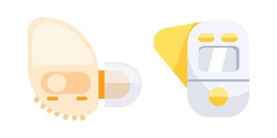 Modern hearing amplifiers improving listening experience vector