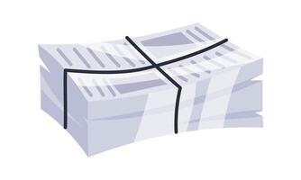 Stack of newspapers tied with string representing daily news and information vector