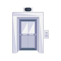 Modern elevator with open doors is going up to the 88th floor vector