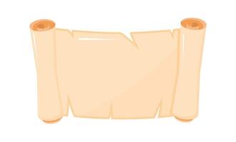 Old blank papyrus scroll is rolled up on both sides and isolated on white background vector