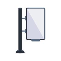 Blank vertical billboard standing on a pole displaying advertising information vector