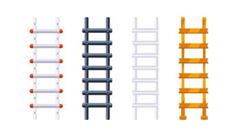Four colorful ladders standing on white background vector
