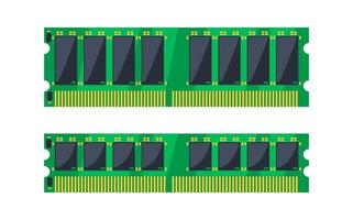 Two ram modules lying on white background vector